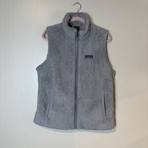 Patagonia Vest Jacket Women XL Gray Sherpa Fleece Outdoor Hiking Camp Gorp Core